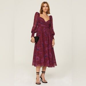 Badgley Mischka- Open Back Midi Dress size 8